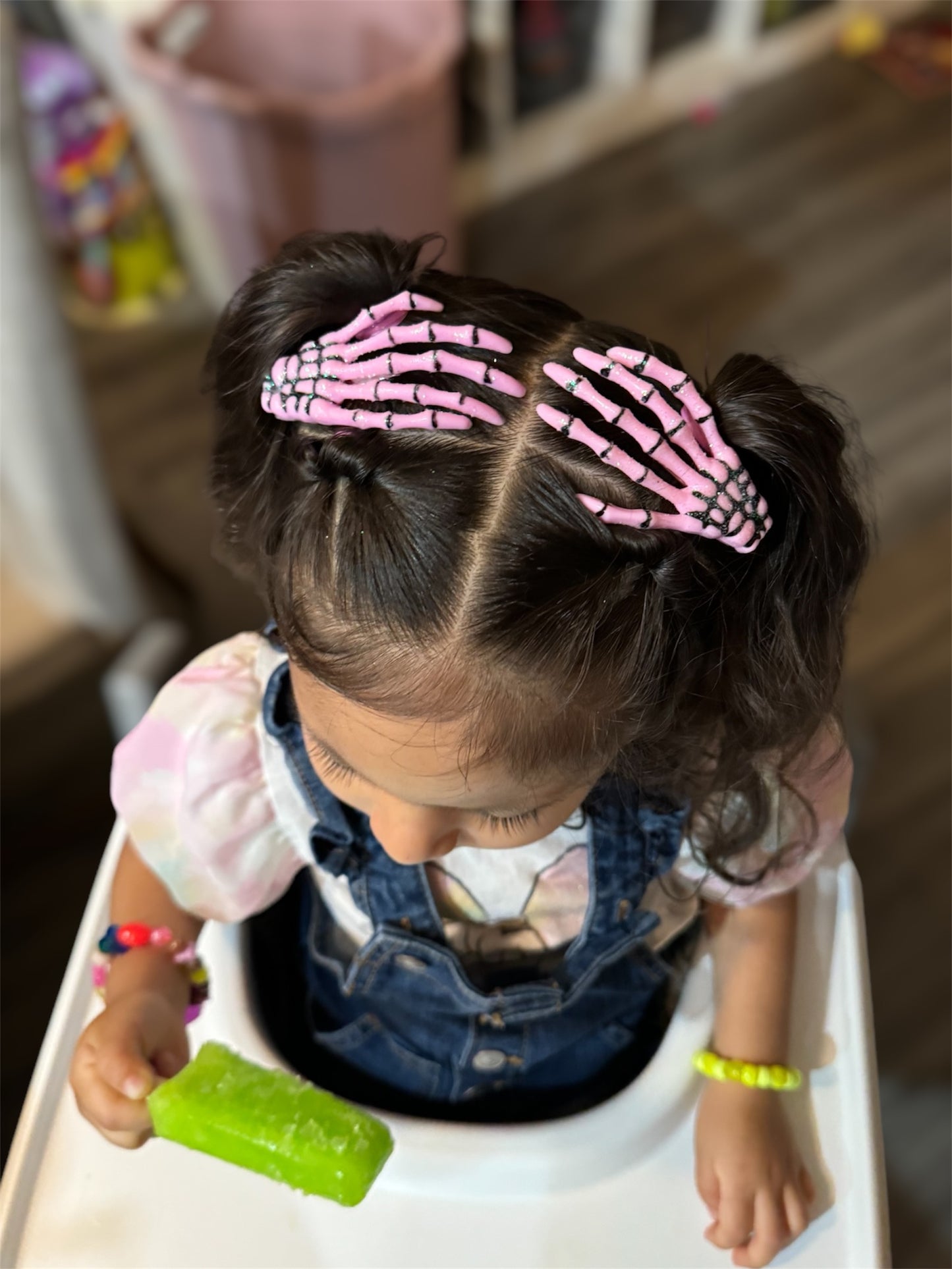 Sparkling Skeleton Hair Clips