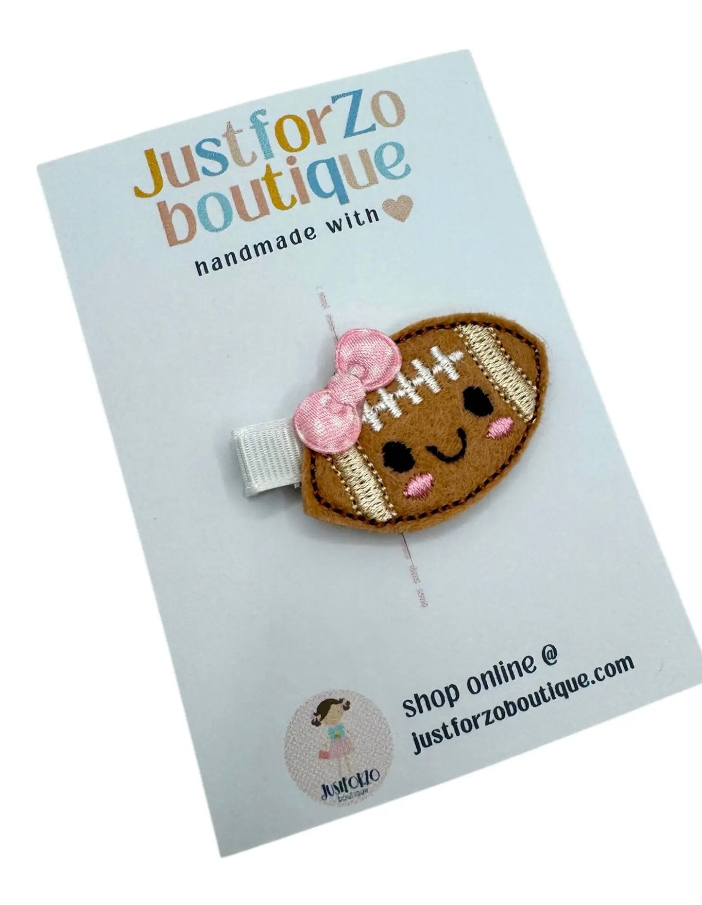 Touchdown Cutie Hair Clip, Football.