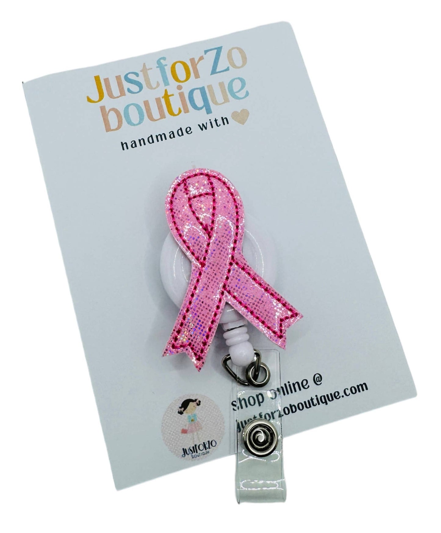 Breast Cancer Awareness Badge Reel, Pink Ribbon