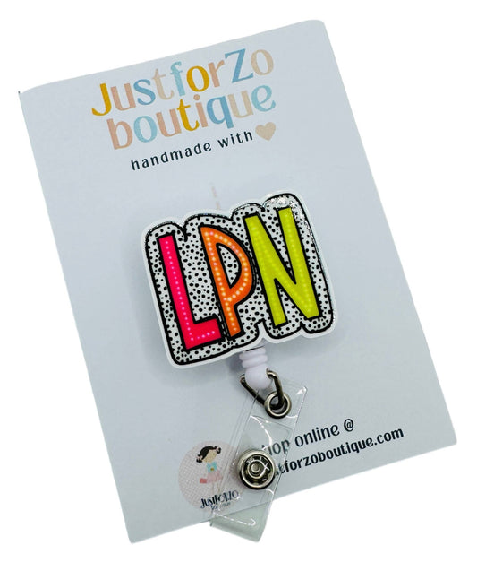 LPN Badge Reel, Nurses, Hospital.