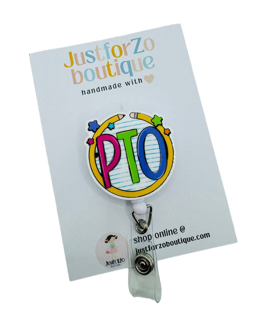 PTO Badge Reel, Parents, Teachers.