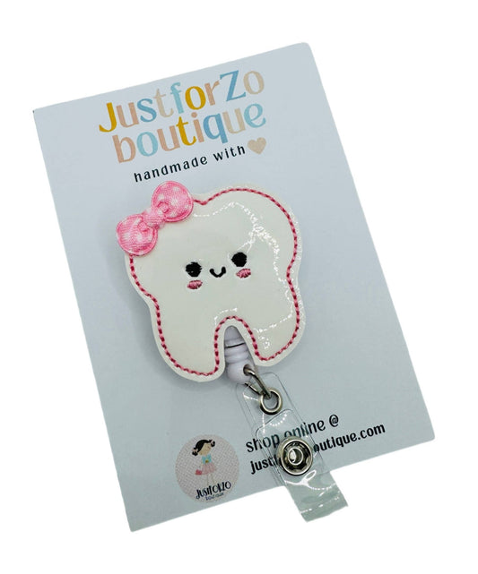 Dentist Badge Reel, Dental Hygienist, Pink