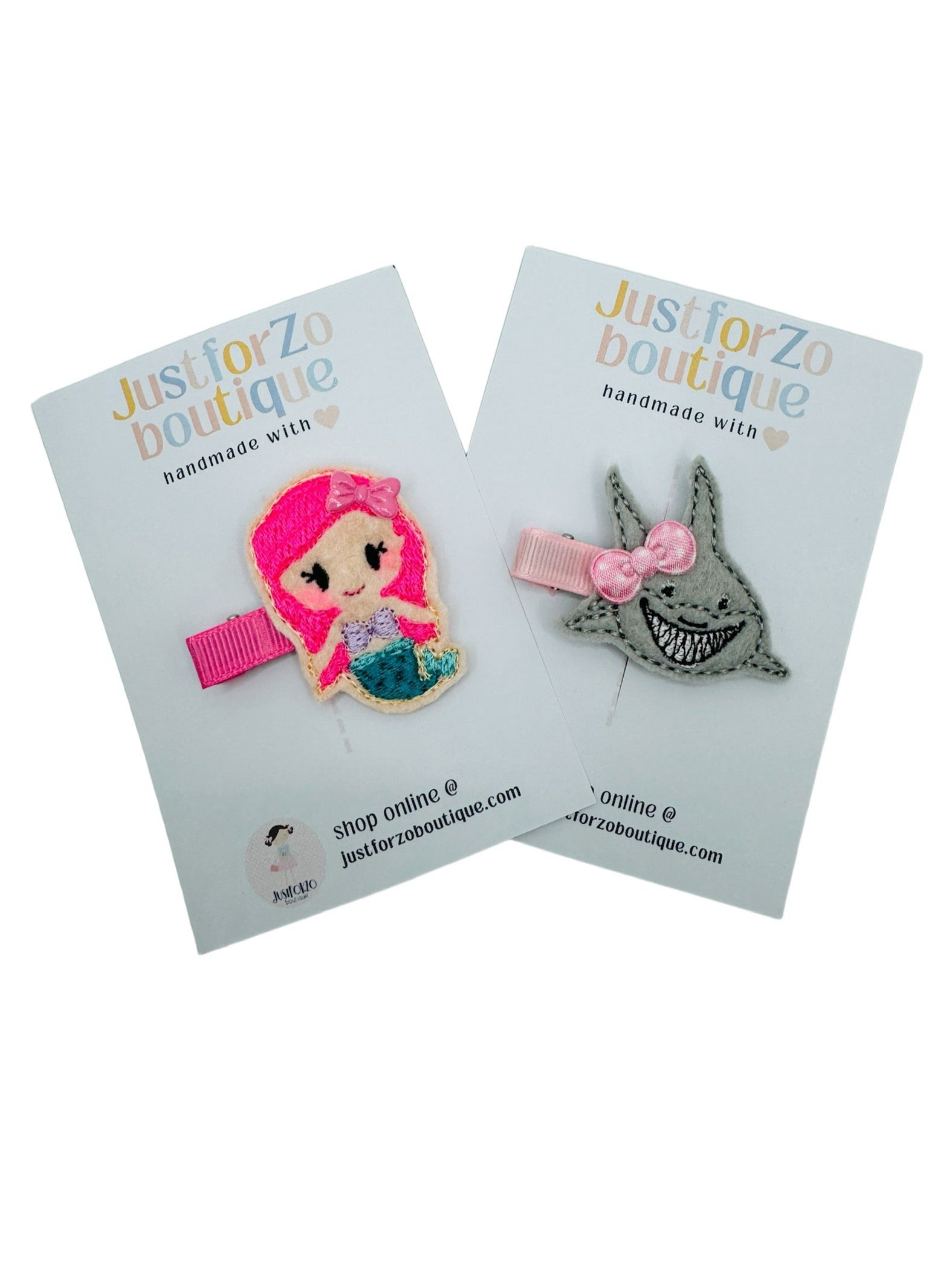 Mermaid and Happy Shark Hair Clips