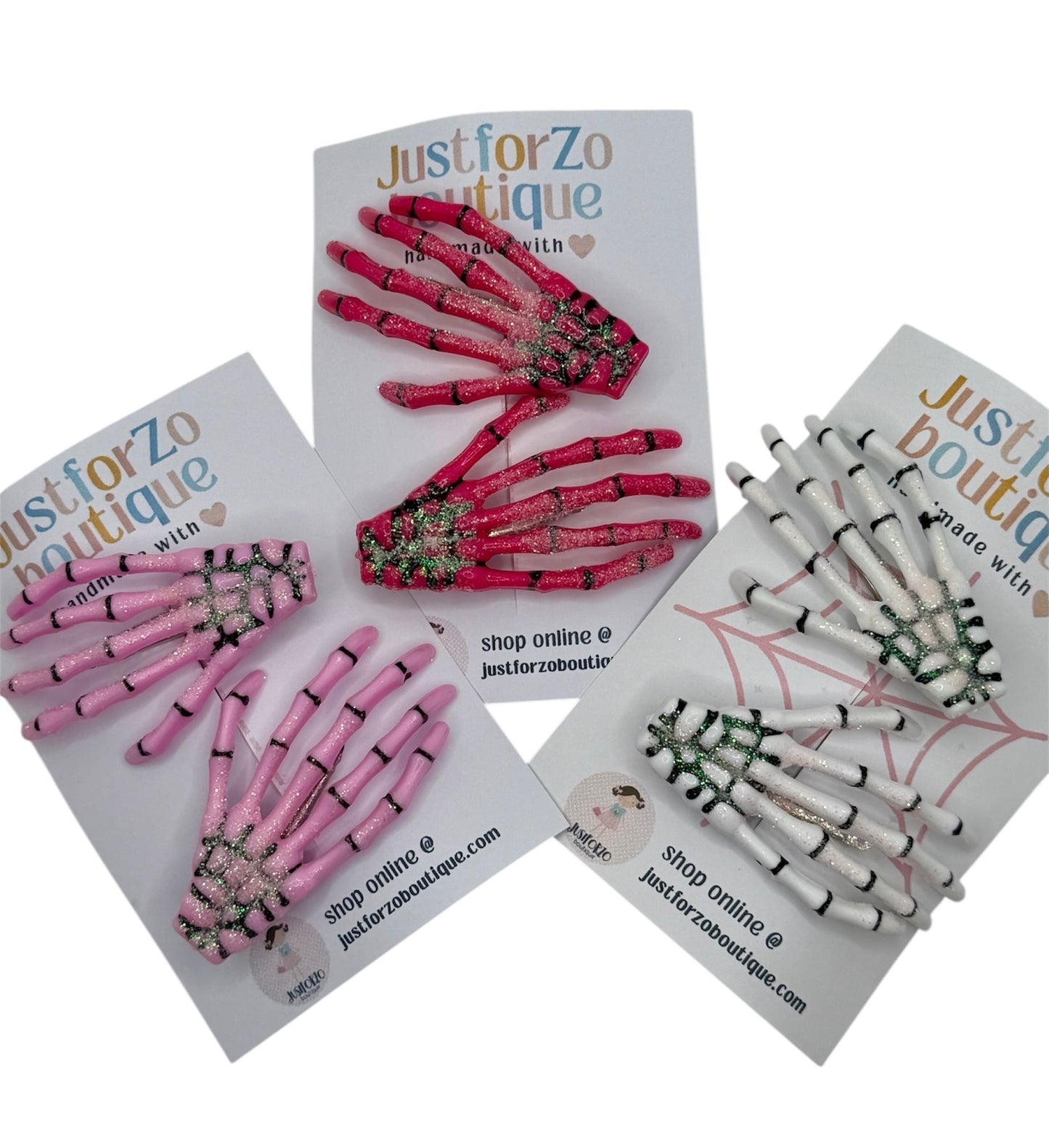 Sparkling Skeleton Hair Clips