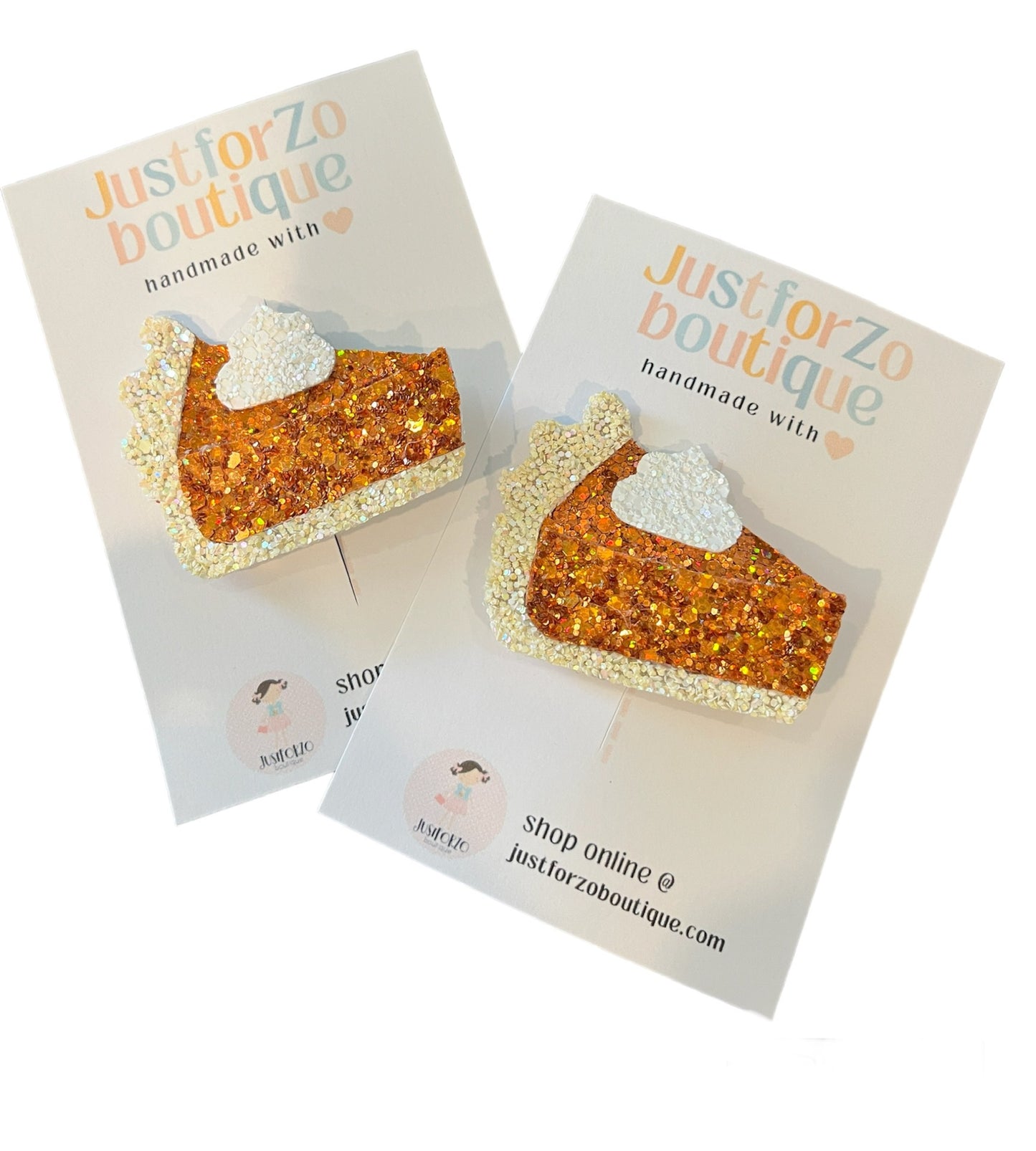 Pumpkin Pie Glitter Clips