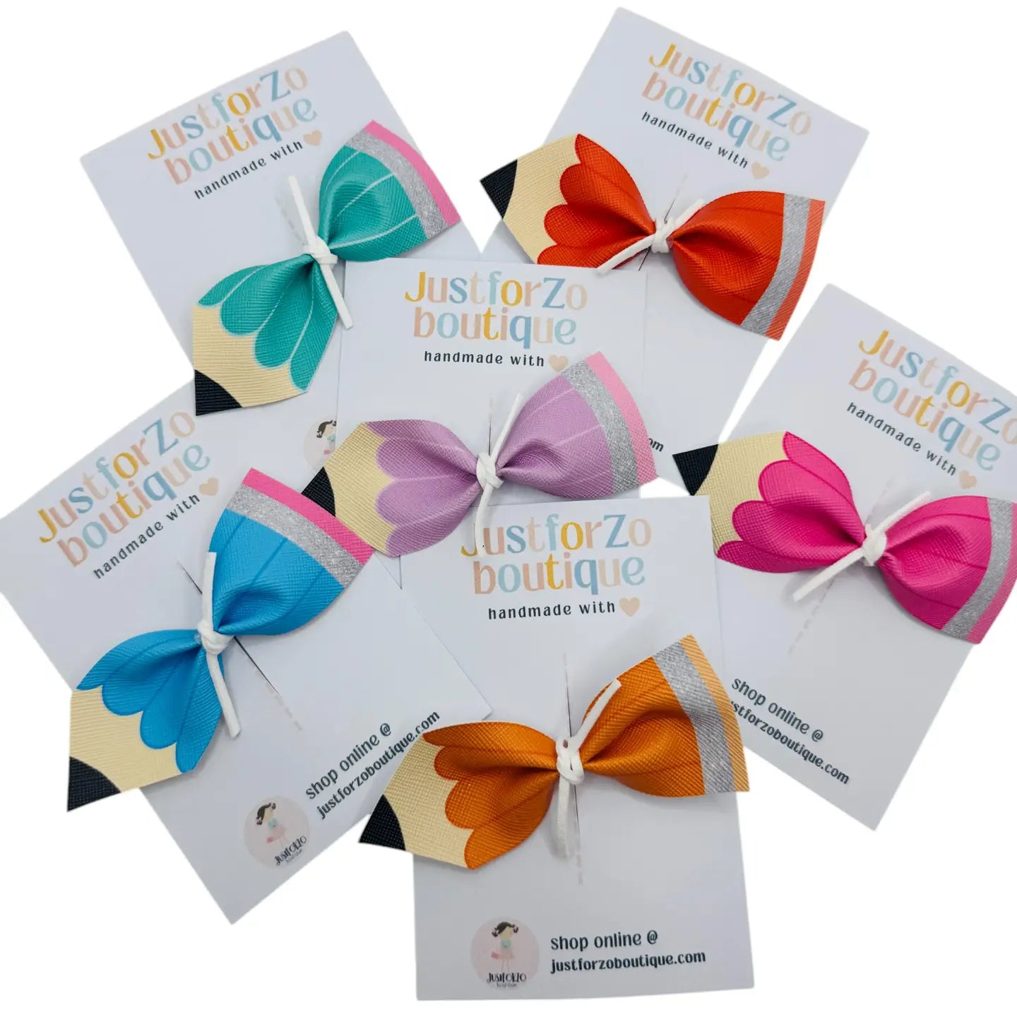 Pencil Hair Bow Hair Clips, Back to School