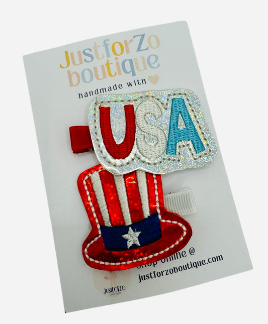 USA Patriotic Hair Clips