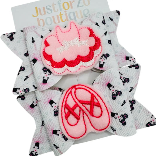 Ballerina Dance Pigtail Bow Set